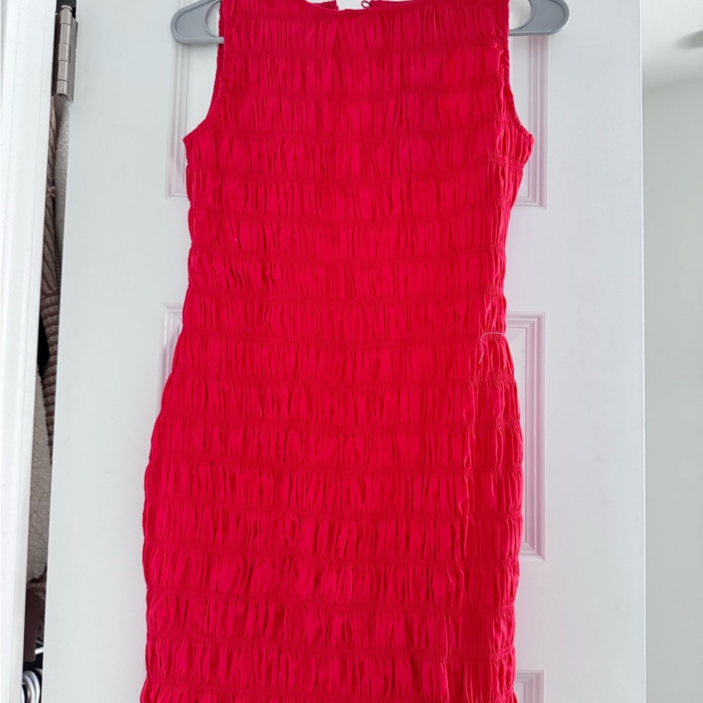 PrettyLittleThing Red Pleated Mini Dress